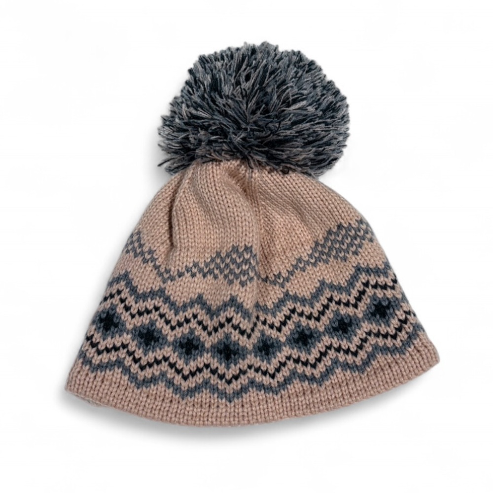 Timberland Beanie Cozy Pink and Gray Knit Pom-Pom